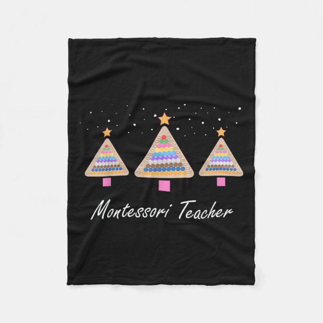 Christmas Montessori Teacher Xmas Tree Teaching Sc Fleecedecke (Vorderseite)