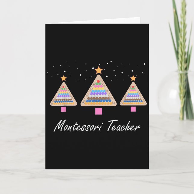 Christmas Montessori Teacher Xmas Tree Teaching Sc Karte (Vorderseite)
