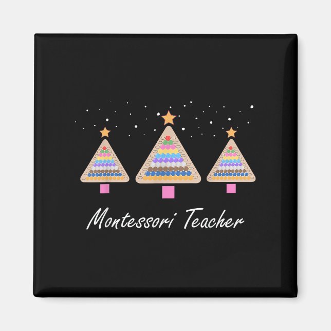 Christmas Montessori Teacher Xmas Tree Teaching Sc Magnet (Vorne)