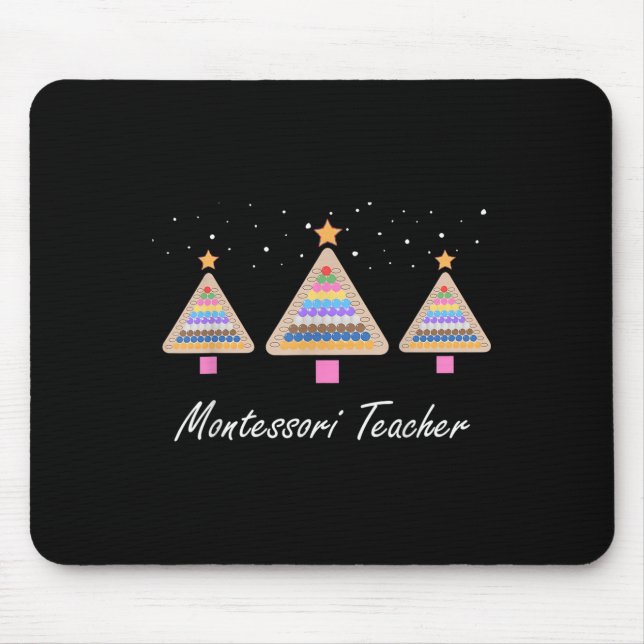 Christmas Montessori Teacher Xmas Tree Teaching Sc Mousepad (Vorne)