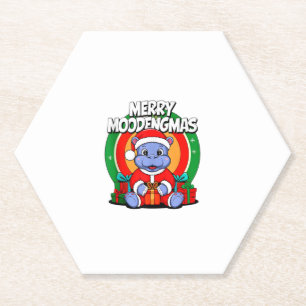 Christmas Moo Deng Merry Moodengmas Baby Hippo Chr Untersetzer
