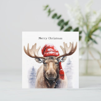Christmas Moose Card Feiertagskarte