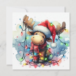 Christmas Moose Grußkarte Feiertagskarte