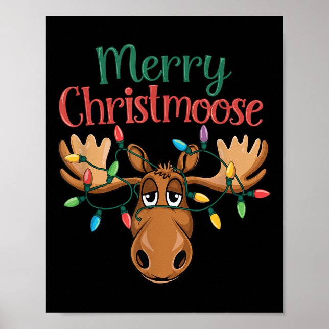 Christmas Moose Merry Christmoose Men Women  Poster (Vorne)