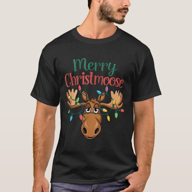 Christmas Moose Merry Christmoose Men Women  T-Shirt (Vorderseite)
