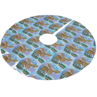 Christmas Moose Polyester Weihnachtsbaumdecke