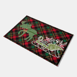 Christmas Moose Topiary Sleigh Doormat Begrüßungsm Fußmatte