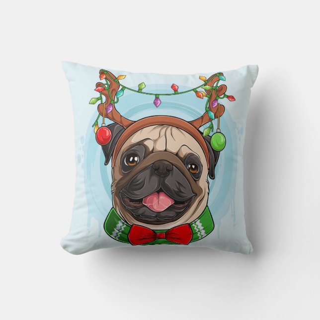 Christmas Mops Throw Kissen (Vorderseite)