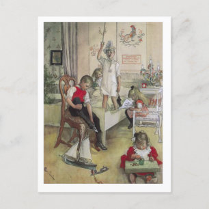 "Christmas Morning" Gemälde Schwedisch Carl Larsso Feiertagspostkarte