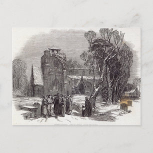 Christmas morning: Going to Church Feiertagspostkarte