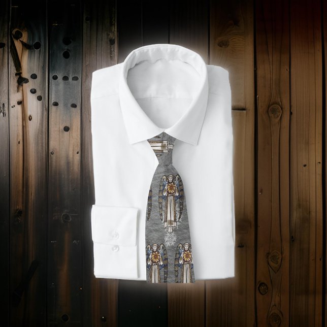 Christmas Morris Angel Snowflakes Steel Grau Krawatte (Von Creator hochgeladen)