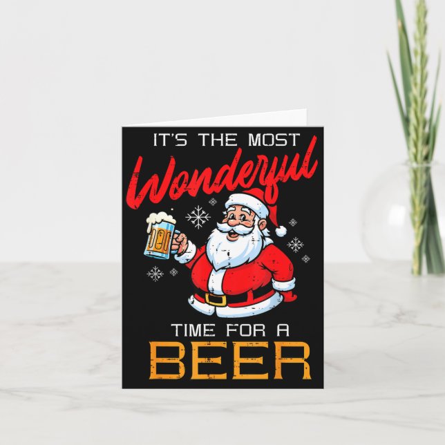 Christmas Most Wonderful Time For Funny Santa Xmas Karte (Vorderseite)