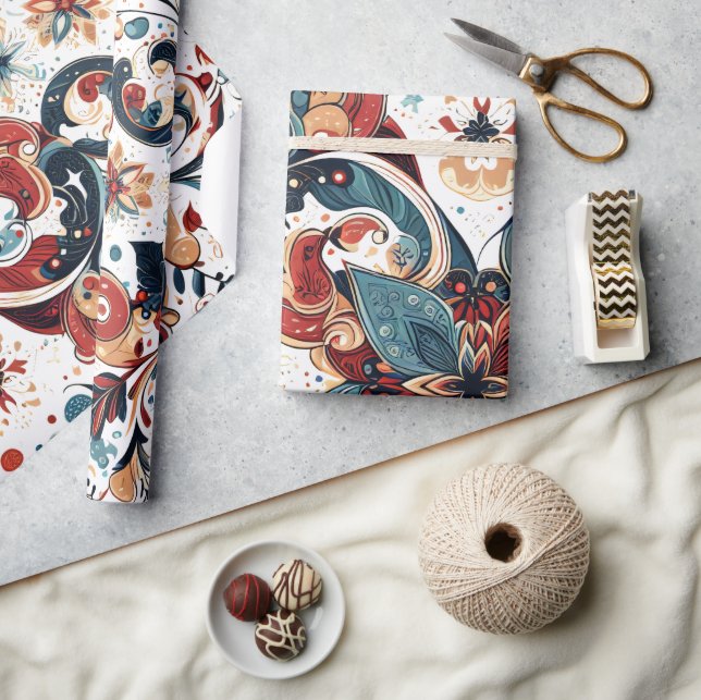 Christmas Motifs Geschenkpapier (Kunsthandwerk)