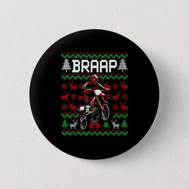 Christmas Motorcycle Motocross Braap Dirt Bike  Button (Vorderseite)