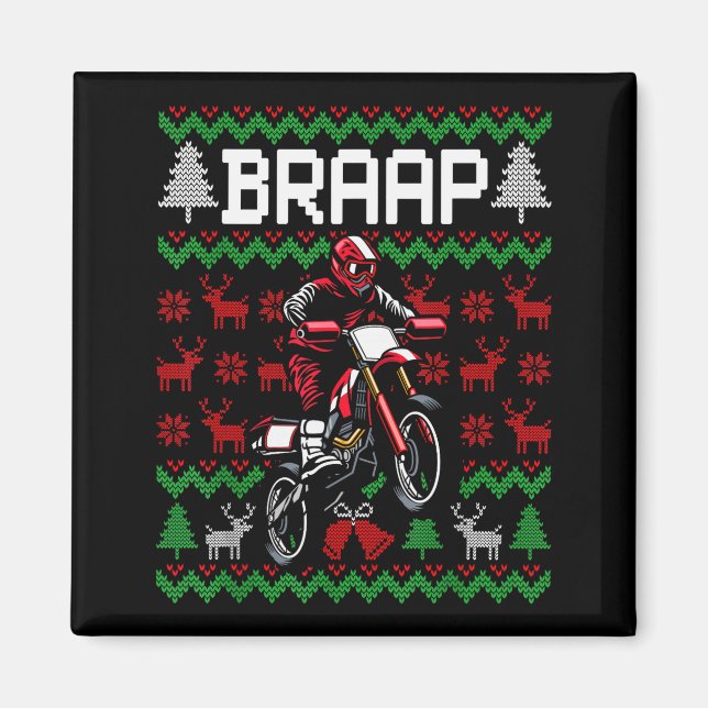 Christmas Motorcycle Motocross Braap Dirt Bike  Magnet