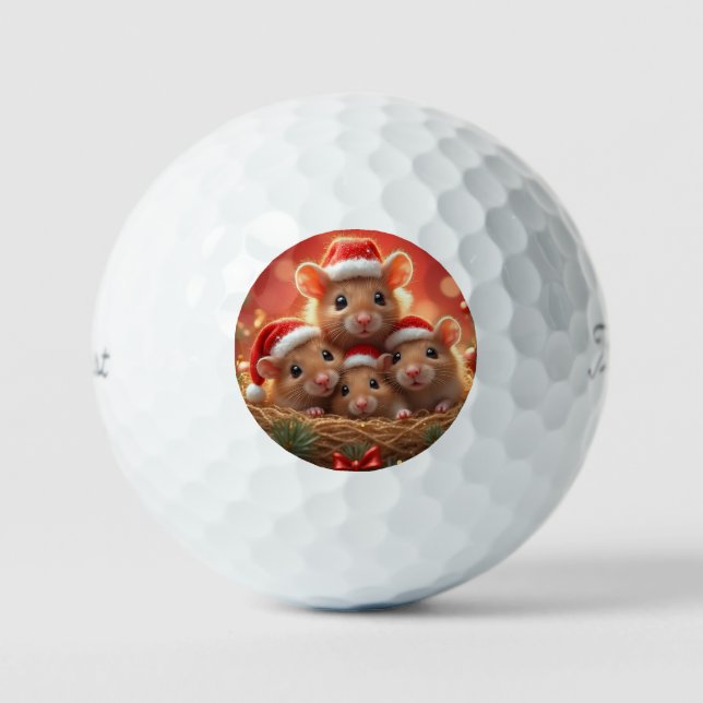 Christmas Mouse Golf Balls Golfball (Vorderseite)