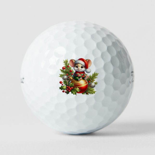 Christmas Mouse Golf Balls Golfball (Vorderseite)