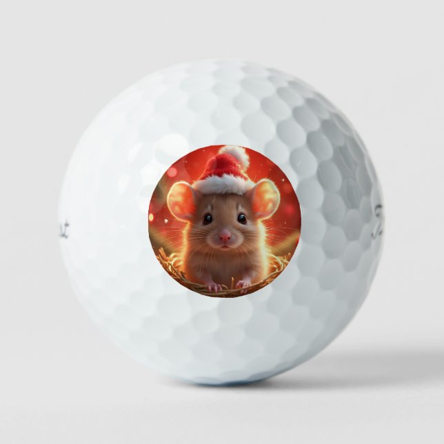 Christmas Mouse Golf Balls Golfball (Vorderseite)