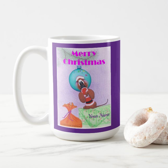 Christmas Mouse wishing Merry Christmas  Kaffeetasse (Mit Donut)