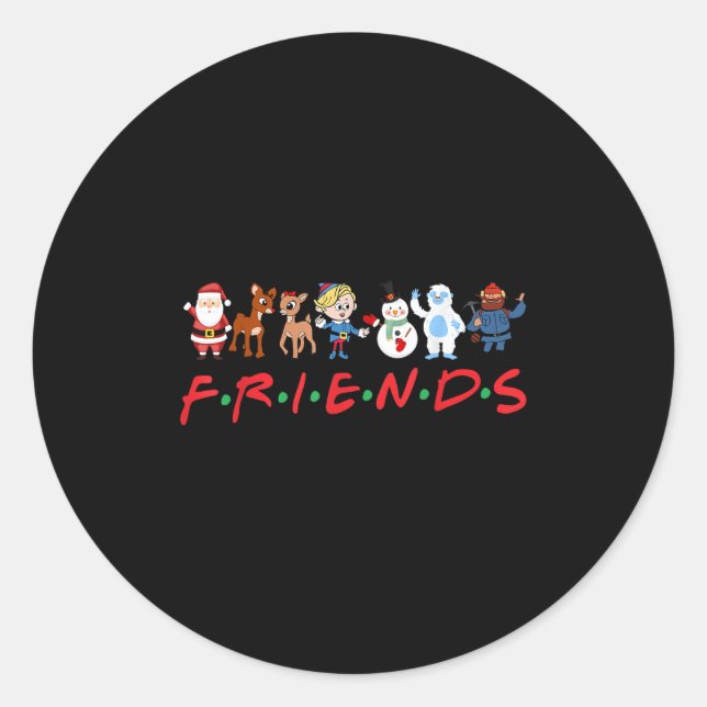 Christmas Movie Character Costume Kids Friends Chr Runder Aufkleber (Vorderseite)