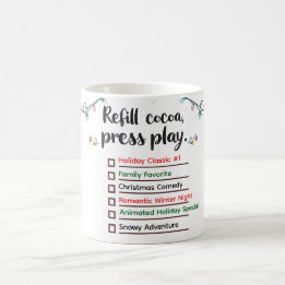"Christmas Movie Checklist Tasse - Gemütlicher Fei