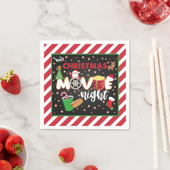 Christmas Movie Night Napkin Serviette (Beispiel)