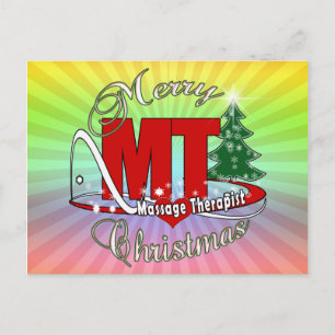 CHRISTMAS MT Massagetherapeut Feiertagspostkarte