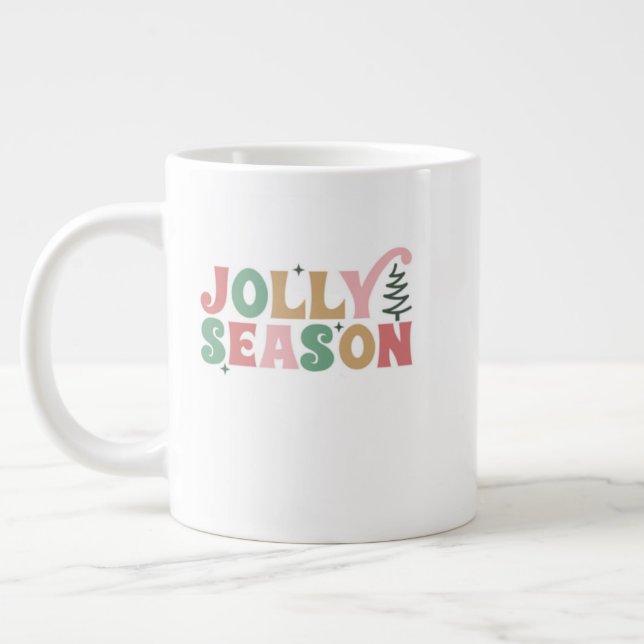 Christmas  Mug – Festive Evergreen Holiday Coc Jumbo-Tasse (Links)