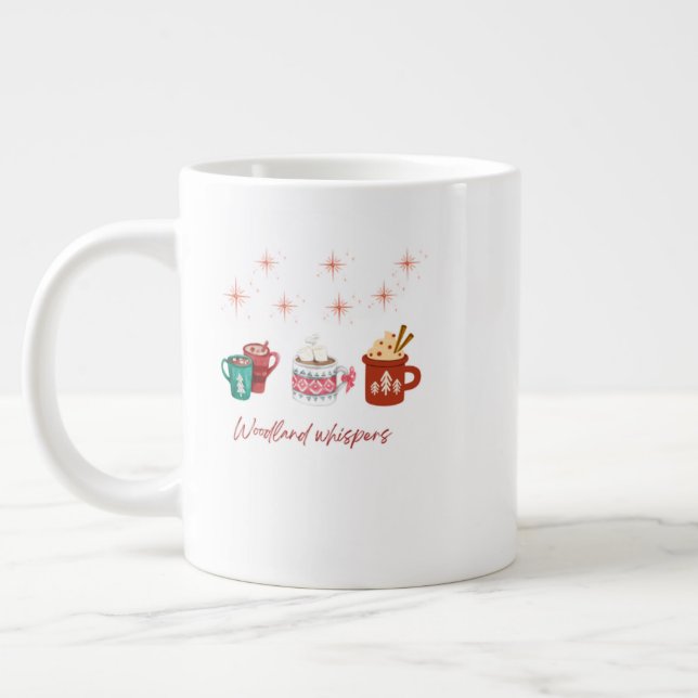 Christmas Mug – Festive Floral Holiday Cocoa & Cof Jumbo-Tasse (Links)