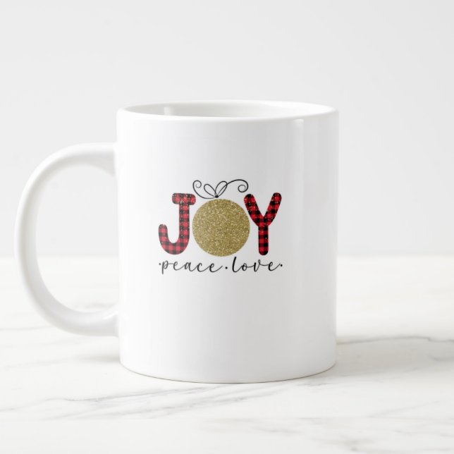 Christmas Mug – Glitter Holiday Cocoa & Coffee Cup Jumbo-Tasse (Links)