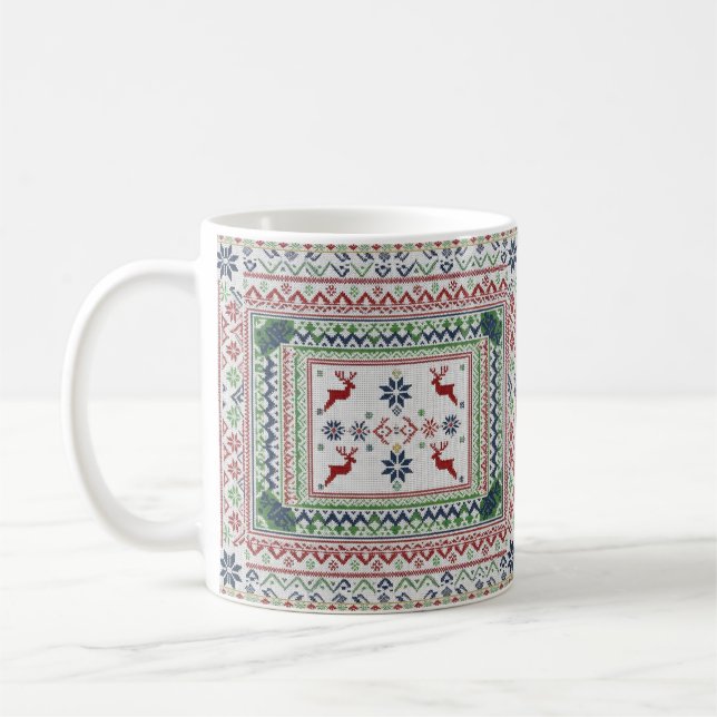 Christmas mug in the pattern of the ugly Nordic  Kaffeetasse (Links)