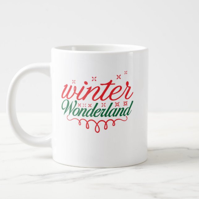 Christmas Mug – Warm Holiday Cocoa & Coffee Cup Jumbo-Tasse (Links)