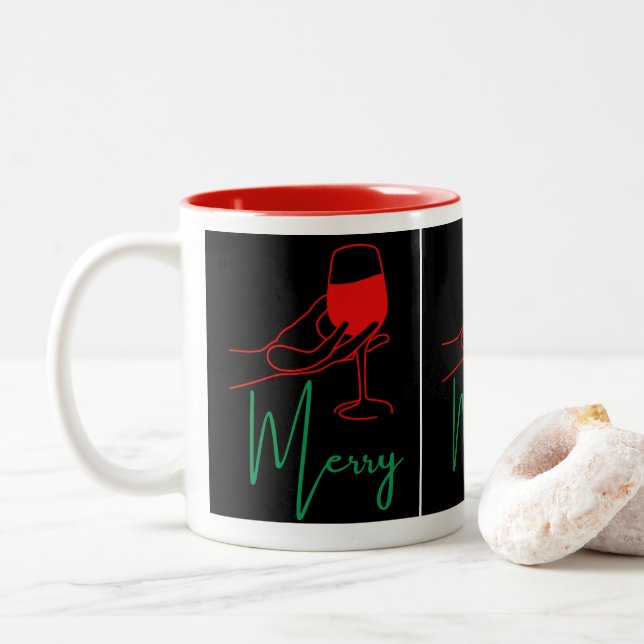 Christmas mugs zweifarbige tasse (Mit Donut)
