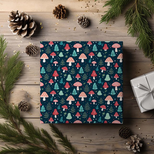 Christmas Mushroom Pattern Holiday Geschenkpapier (Von Creator hochgeladen)
