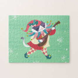 Christmas Music Elf Cat Puzzle