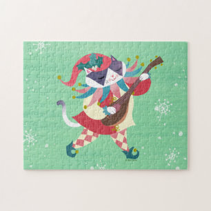 Christmas Music Elf Cat Puzzle