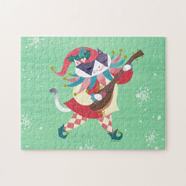 Christmas Music Elf Cat Puzzle (Horizontal)