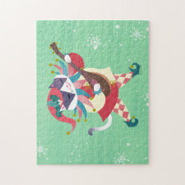 Christmas Music Elf Cat Puzzle