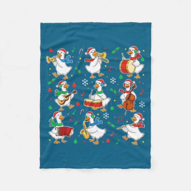 Christmas Music Goose Teacher Shirt, Holiday Music Fleecedecke (Vorderseite)