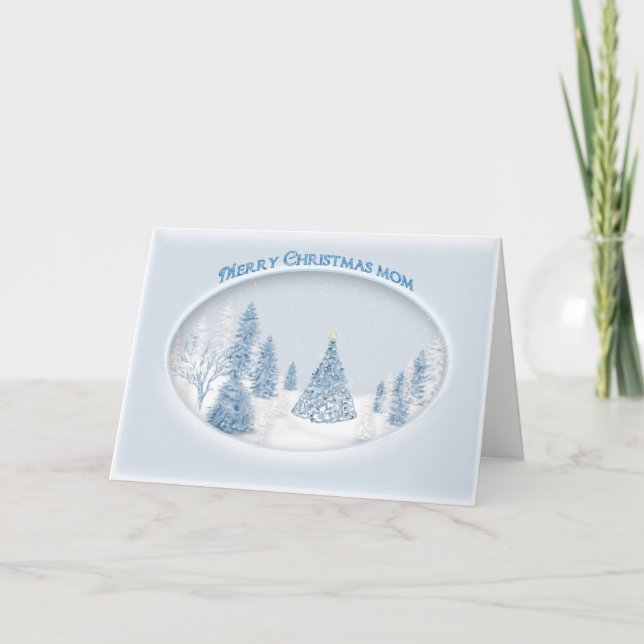 CHRISTMAS - MUTTER - SCHNEE/BAUM/LANDSCHAFTLICH FEIERTAGSKARTE (Vorderseite)