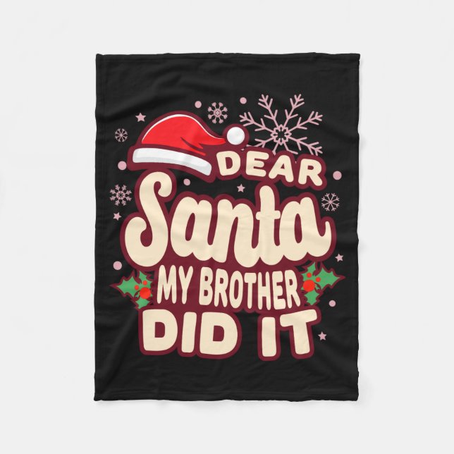 Christmas My Brother Did It Funny T Shirt  Fleecedecke (Vorderseite)