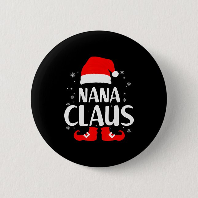 Christmas Nana Claus Leopard Family Matching Pajam Button (Vorderseite)