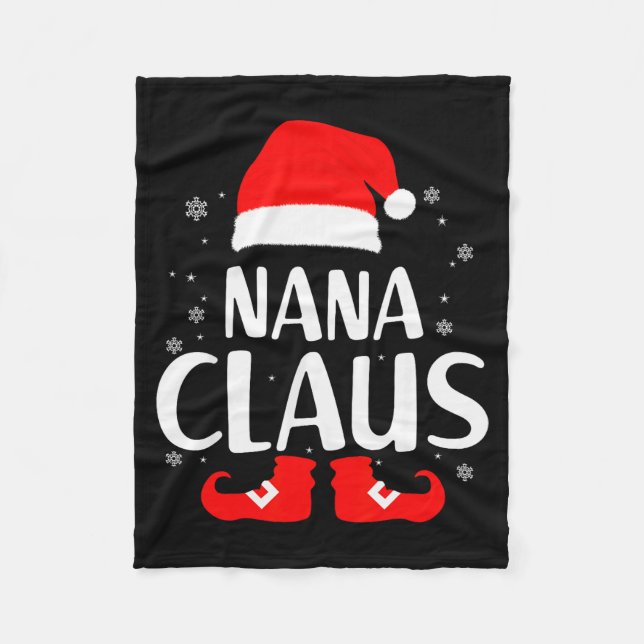 Christmas Nana Claus Leopard Family Matching Pajam Fleecedecke (Vorderseite)