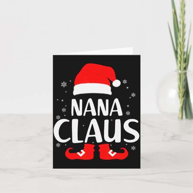 Christmas Nana Claus Leopard Family Matching Pajam Karte (Vorderseite)