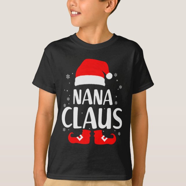 Christmas Nana Claus Leopard Family Matching Pajam T-Shirt (Vorderseite)