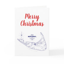 Christmas Nantucket Island Vintage Karte Navy