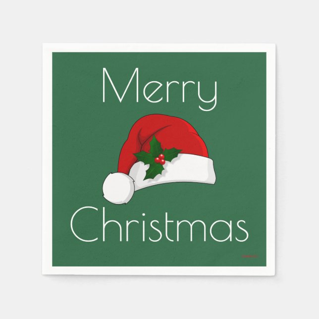 Christmas Napkins Weihnachtsmannmütze HAMbyWG Serviette (Vorderseite)