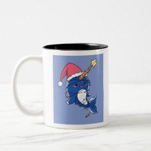Christmas Narwhale Zweifarbige Tasse