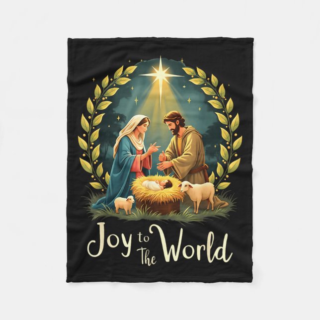 Christmas Nativity Christian Birth Of Jesus Joy To Fleecedecke (Vorderseite)