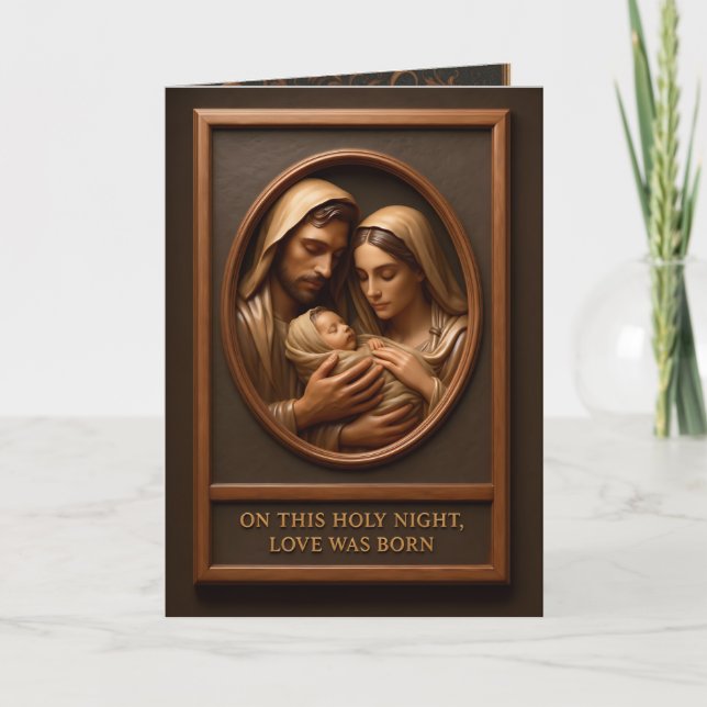 Christmas Nativity Folded Greeting Card Karte (Vorderseite)